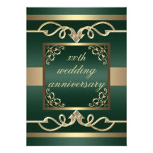 Invitation vert élégant d'anniversaire de mariage 