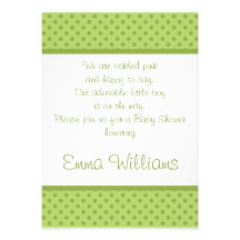 Invitation verte blanche de baby shower de point d