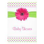 Invitation verte rose de baby shower de point de p