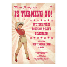 Invitations d'anniversaire de cow-girl