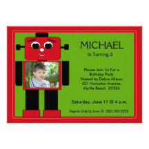 Invitations d'anniversaire de robot