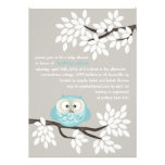 Invitations de baby shower de petit hibou et de br
