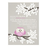 Invitations de baby shower de petit hibou et de br