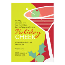 Invitations de cocktail de Noël avec Martini