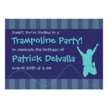 Invitations de fête d'anniversaire de trempoline d