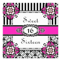 Invitations de l'anniversaire de la fille rose de 