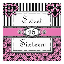 Invitations de l'anniversaire de la fille rose de 