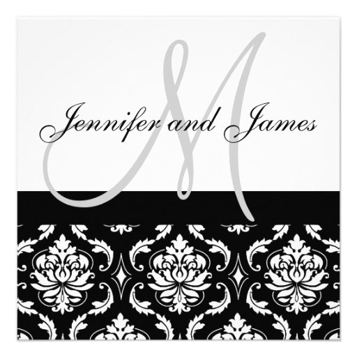Invitations de mariage damassé avec des noms de mo