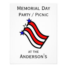 Invitations de partie de Jour du Souvenir