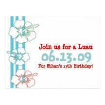 Invitations de partie de Luau Carte Postale