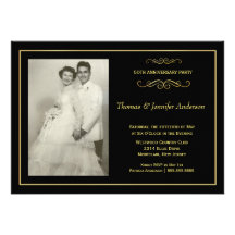 Invitations de photo d'anniversaire de mariage - c