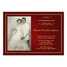 Invitations de photo d'anniversaire de mariage - c