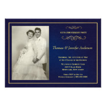 Invitations de photo d'anniversaire de mariage - s