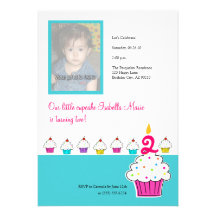 Invitations de photo de petit gâteau, fête d'anniv