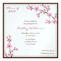 Invitations d'obtention du diplôme de fleurs de ce
