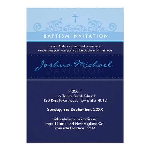 INVITATIONS ÉLÉGANTS DE BAPTÊME : : 5P élégant