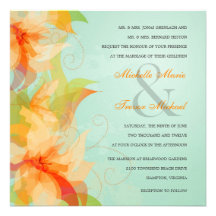 Invitations florales tropicales de mariage d'Aqua