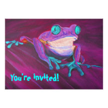 Invitations géniaux drôles colorés d'anniversaire 