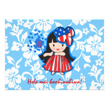 Invitations patriotiques americana de fille de dan