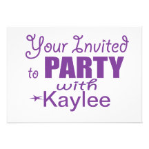 Invitations personnalisées de fête d'anniversaire