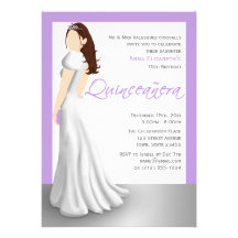Invitations pourpres blanches de Quinceañera de ro