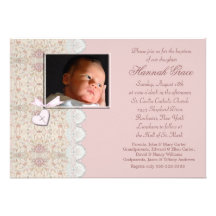 Invitations roses de baptême ou de baptême de bébé