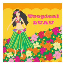 Invitations tropicales de Luau de fille tropicale