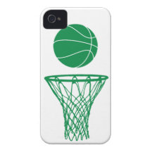 iPhone 4 Basketball-Silhouette-Grün auf Weiß iPhone 4 Case-Mate Hüllen