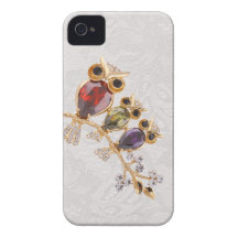 iPhone 4 de dentelle de Paisley de bijoux de hibou Coque iPhone 4 Case-Mate