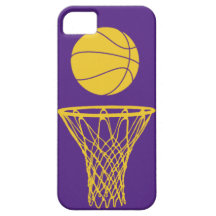 iPhone 5 Basketball-Silhouette Lakers lila iPhone 5 Schutzhüllen