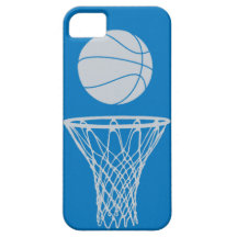 iPhone 5 Basketball-Silhouette-Silber auf Blau Hülle Fürs iPhone 5