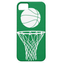 iPhone 5 Basketball-Silhouette-Weiß auf Grün iPhone 5 Schutzhülle