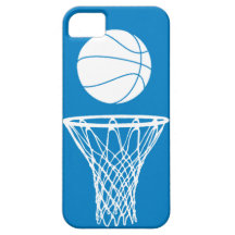 iPhone 5 Basketball-Silhouette weiße onTeal iPhone 5 Hülle