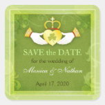 Irische Celtic Claddagh Herz-Save the Date Aufkleb