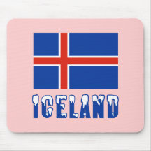 Island-Flagge und Namen-Schnee Mauspad