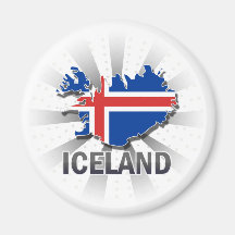 Island-Flaggen-Karte 2,0 Magnets