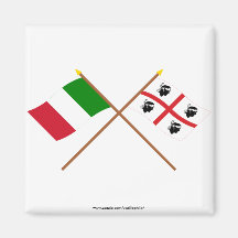 Italien und Sardegna gekreuzte Flaggen Kühlschrankmagnet