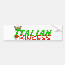 Italienische Prinzessin With Crown Autoaufkleber