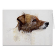 Jack Rusell Terrier gemalt in der Wasserfarbe Karte