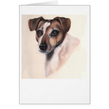 Jack Rusell Terrier gemalt in der Wasserfarbe Grußkarten