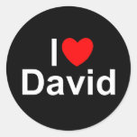 J'aime (coeur) David Autocollants