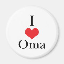 J'aime (coeur) Oma Aimant