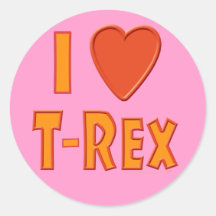J'aime des amants de dinosaure de Rex de Tyrannosa Autocollants