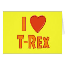 J'aime des amants de dinosaure de Rex de Tyrannosa Carte De Vœux