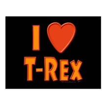 J'aime des amants de dinosaure de Rex de Tyrannosa Carte Postale