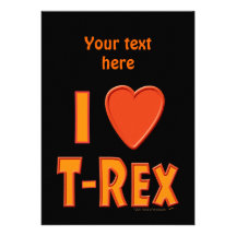 J'aime des amants de dinosaure de Rex de Tyrannosa Cartons D'invitation