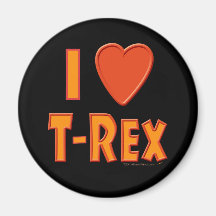 J'aime des amants de dinosaure de Rex de Tyrannosa Aimant Pour Réfrigérateur