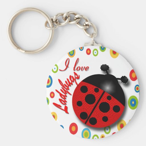 J'aime des coccinelles porte-clefs