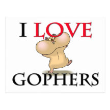 J'aime des Gopher Carte Postale