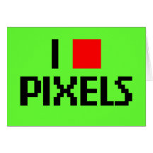 J'aime des pixels foncés carte